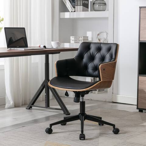 Nestfair Black PU Leather Upholstery Adjustable Office Chair