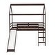 preview thumbnail 10 of 20, Twin Loft Bed With Slide, House Bed With Slide,Gray