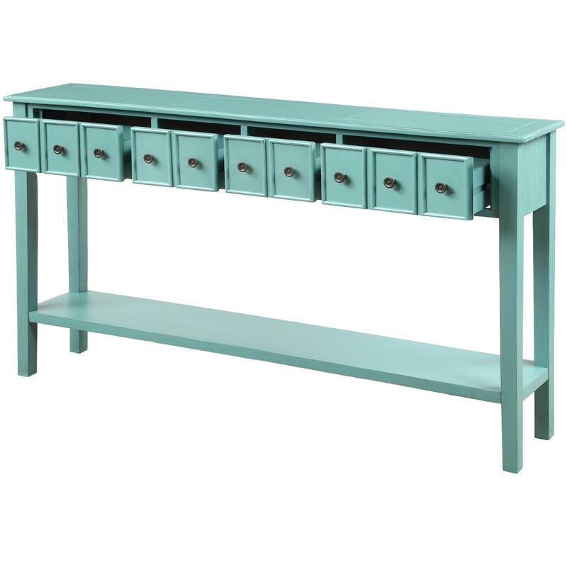 Merax Rustic 4-drawers Long Entryway Console Table