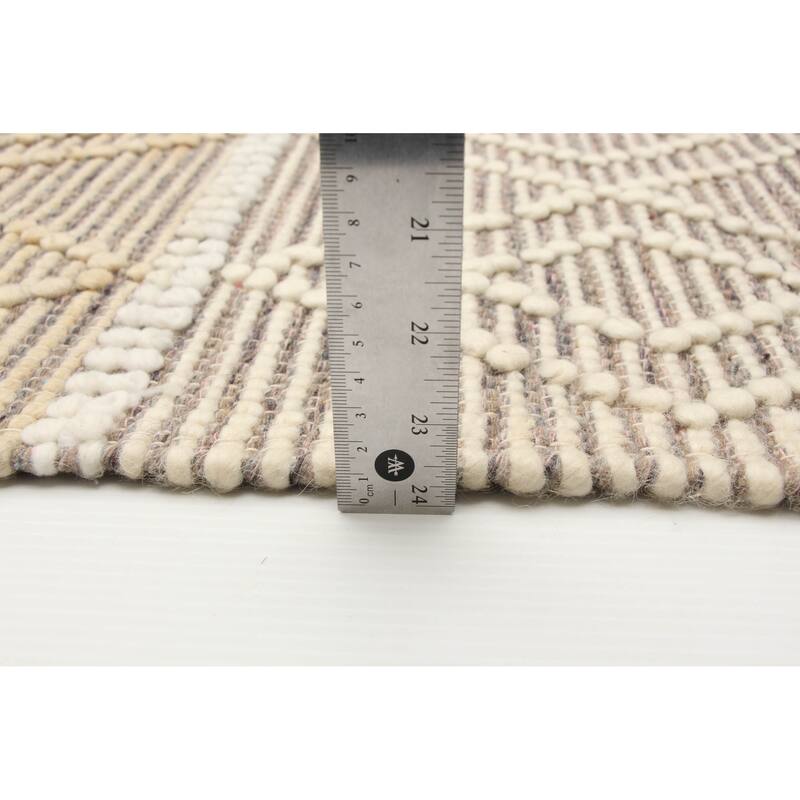 ECARPETGALLERY Braid weave Sienna Cream Wool Rug - 6'1 x 8'11