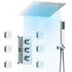 preview thumbnail 14 of 35, 12" Wall Mount LED Rainfall 3 Way Thermostatic Shower Faucets Sets with 6 Body Jets