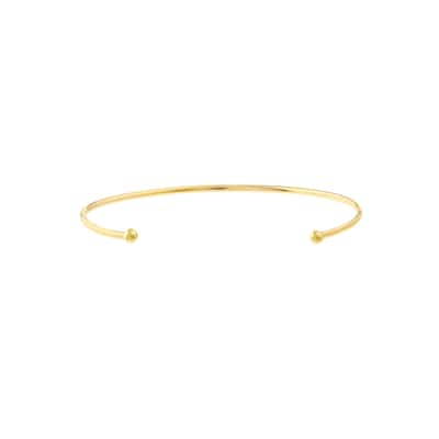 Marquee Jewels 14K Solid Yellow Gold Open Cuff Bracelet
