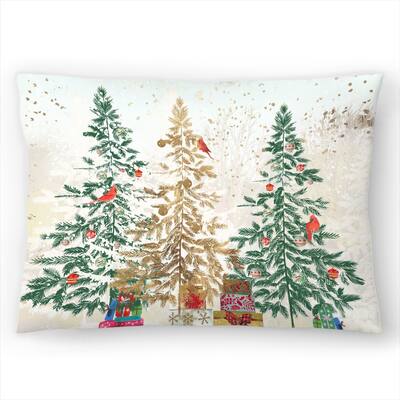 Three Christmas Trees by Pi Holiday Collection - 14" x 10" Throw Pillow - Americanflat
