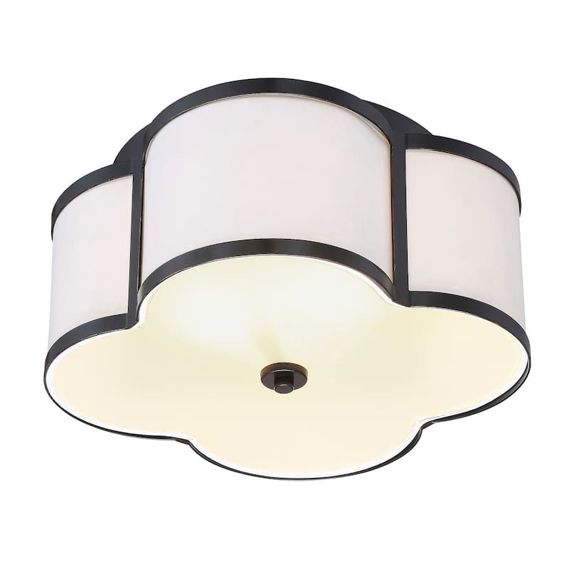 Meridian M60020 3 Light 16" Wide Flush Mount Drum Ceiling Fixture