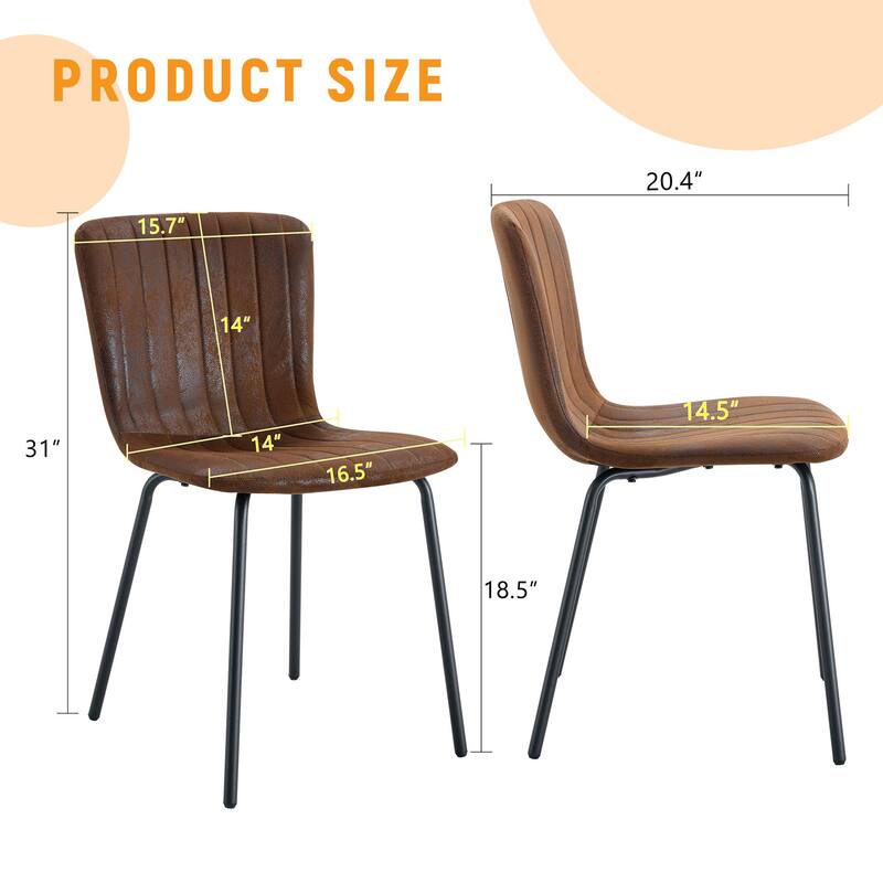 Set of 4 Minimalist Dining Chairs – Premium Black Metal Leg Design for Modern Interiors, Versatile Style Adaptability