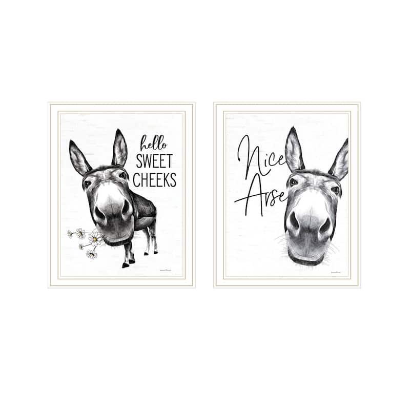 Trendy Decor 4U "Hello Sweet Cheeks!" Printed Framed Wall Art by Lettered & Lined - White - 14 x 18