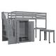 preview thumbnail 103 of 112, Space-Saving Wood Loft Bed with Storage Stairs & Wardrobe, Multifunctional Furniture Bed Frame with Desk & Drawers