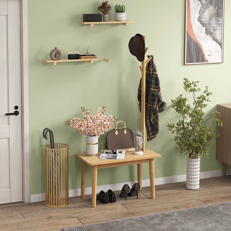 Costway End Table with Coat Rack 2-in-1 Side Table 3 Hooks for Hats - See Details
