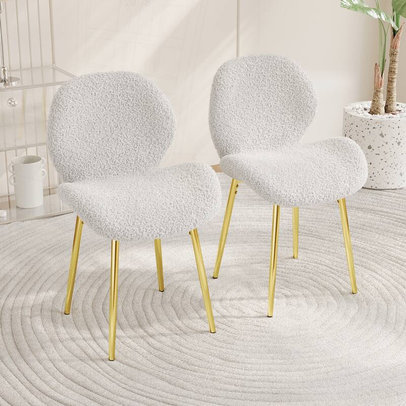 Modern Minimalist Dining Chairs Set with Sturdy Metal Legs and Comfortable Backrest