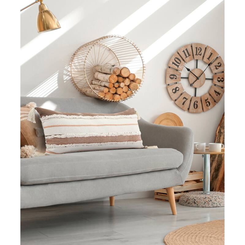 Sevita Sacral Earth Quarry Striped Throw Pillow