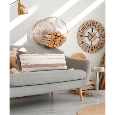 Sevita Sacral Earth Quarry Striped Throw Pillow