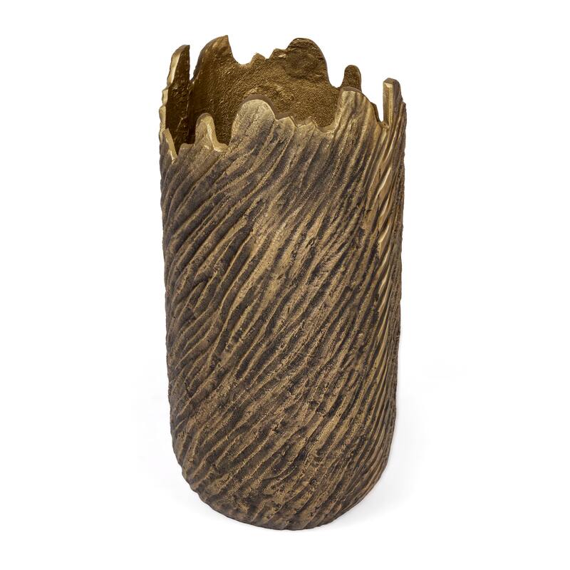 Leela Cast Aluminum Antique Gold Metal Table Vase