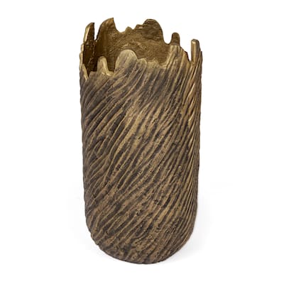 Leela Cast Aluminum Antique Gold Metal Table Vase