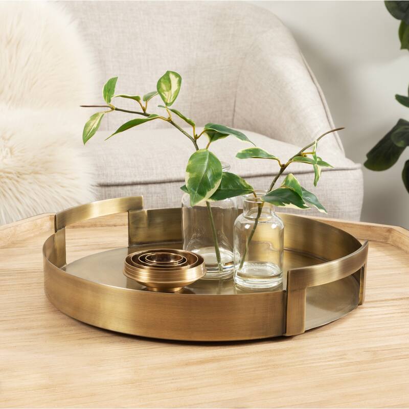 Kate and Laurel Myo Round Decorative Tray