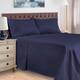 Egyptian Cotton 400 Thread Count Solid Bed Sheet Set by Superior - Queen - Navy Blue
