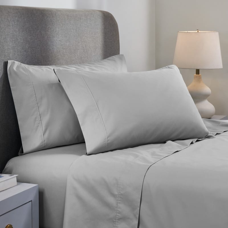 Superior Solid 1000-Thread Count Cotton Blend Deep Pocket Sheet Set - Full - Light Grey