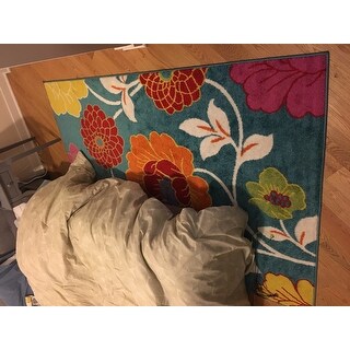 Shop Well Woven Bright Flowers Blue Orange Red Yellow