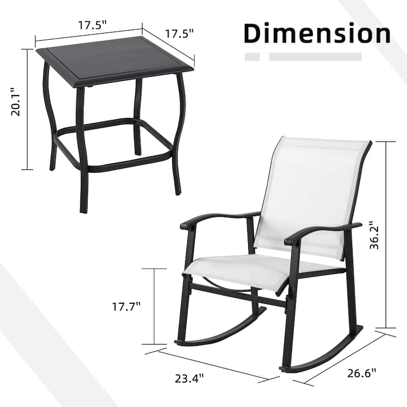 Futzca 3 Piece Outdoor Rocking Bistro Set - N/A