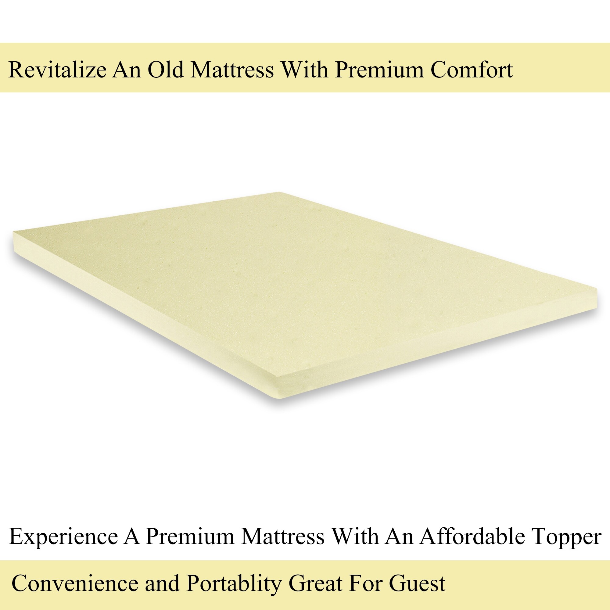 ONETAN , 1-inch Foam Topper,Adds Comfort to Mattress.-image