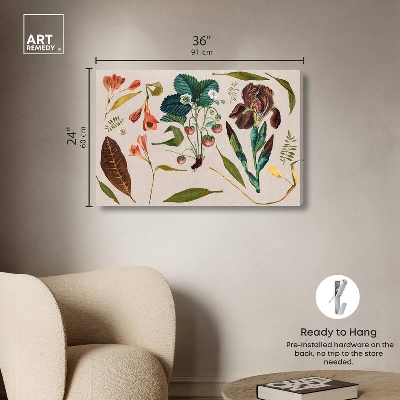 Floral Diagram Montage Canvas by Art Remedy, Gallery Wrapped