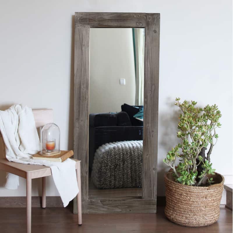 Vintage Wood Framed Dressing Mirror Floor Mirror Farmhouse