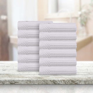 Superior Soho Ribbed Cotton Face Towel/Washcloth Set of 12