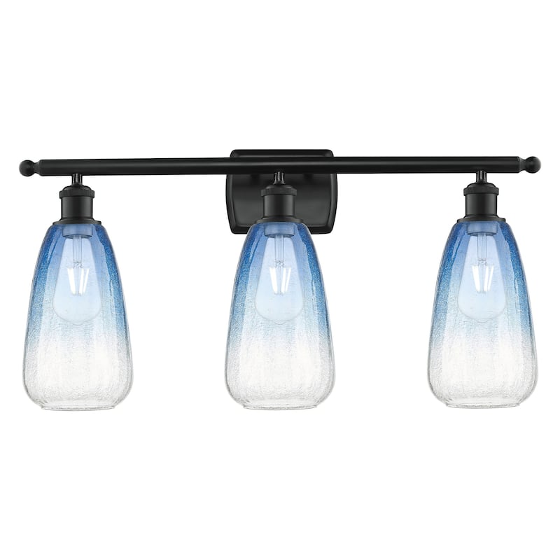 Innovations Lighting 516-3W-14-26 Brookhaven Almond Vanity Brookhaven - Matte Black / Sapphire Blue