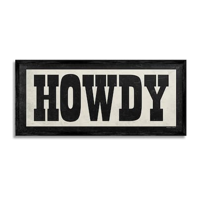 Stupell Vintage Howdy Sign Framed Giclee Art Design By Susan Ball