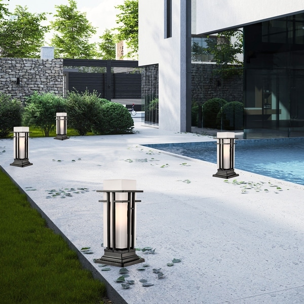 Black Outdoor Pier Mounted Light Fixture Waterproof Porch Post Lamp On Sale Bed Bath Beyond 38450035