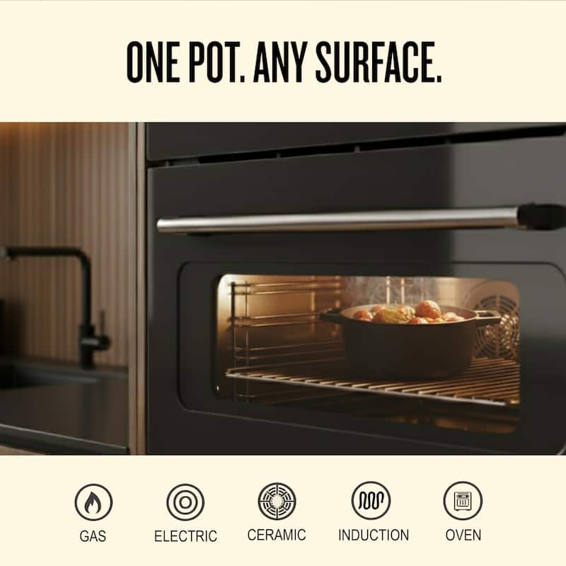 Alva Nori Enameled Cast Iron Dutch Oven w/ Lid Nonstick Enameled Pot