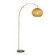 preview thumbnail 9 of 12, 1-Light 75" Arc Floor Lamp with Hand-woven Bamboo Shade
