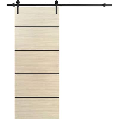Sturdy Barn Door 18 x 80 Planum 0015 Natural Veneer with 6.6FT