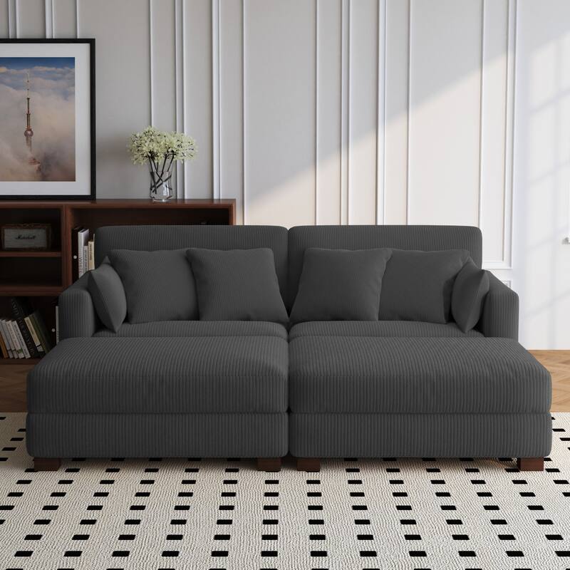 88" Convertible Larger Couch Modular Sectional Sofa Set