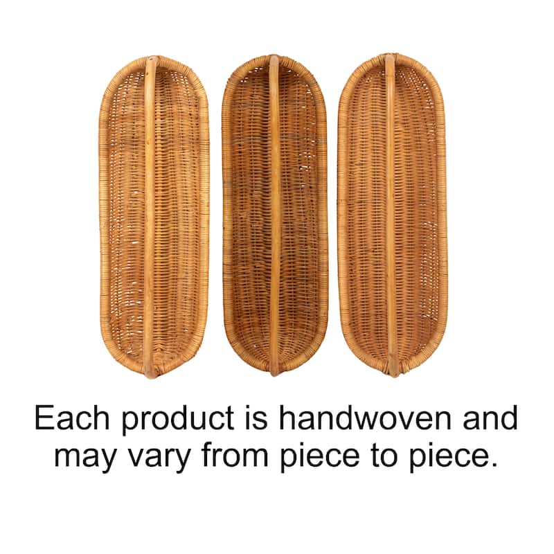 Hand-Woven Rattan Basket with Handle