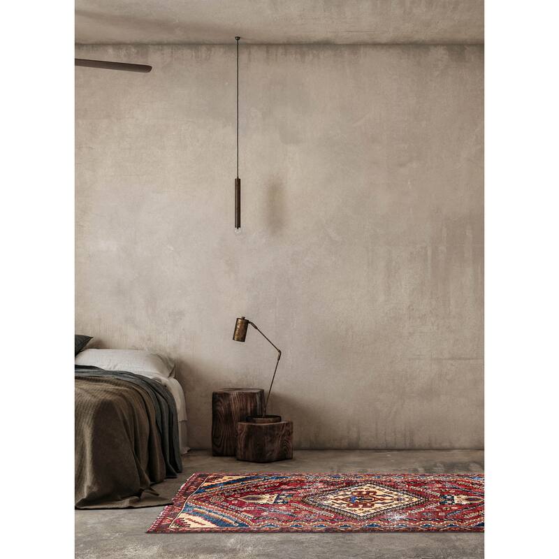 ECARPETGALLERY Hand-knotted Antalya Vintage Dark Red Wool Rug - 3'7 x 5'9