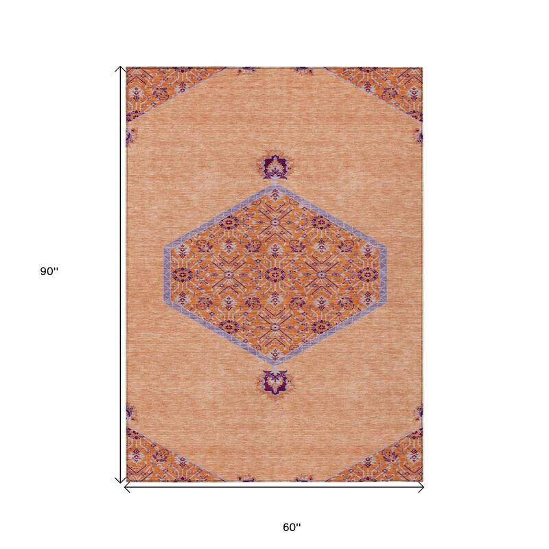 HomeRoots Oriental Traditional Rectangle Outdoor Rug