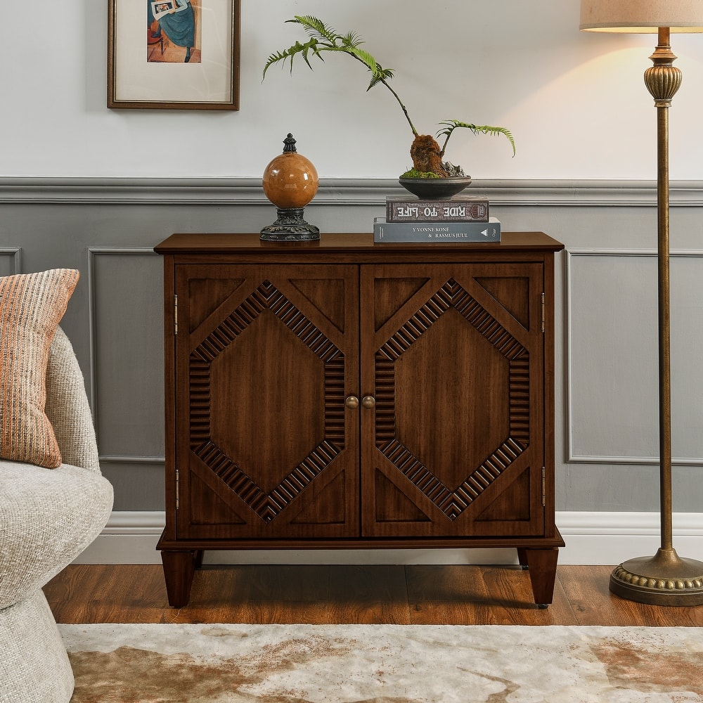 Sideboard Buffet Cabinet with Storage, Classic Credenza with Doors & Shelves, Wood Coffee Bar Accent Cabinet Console Table