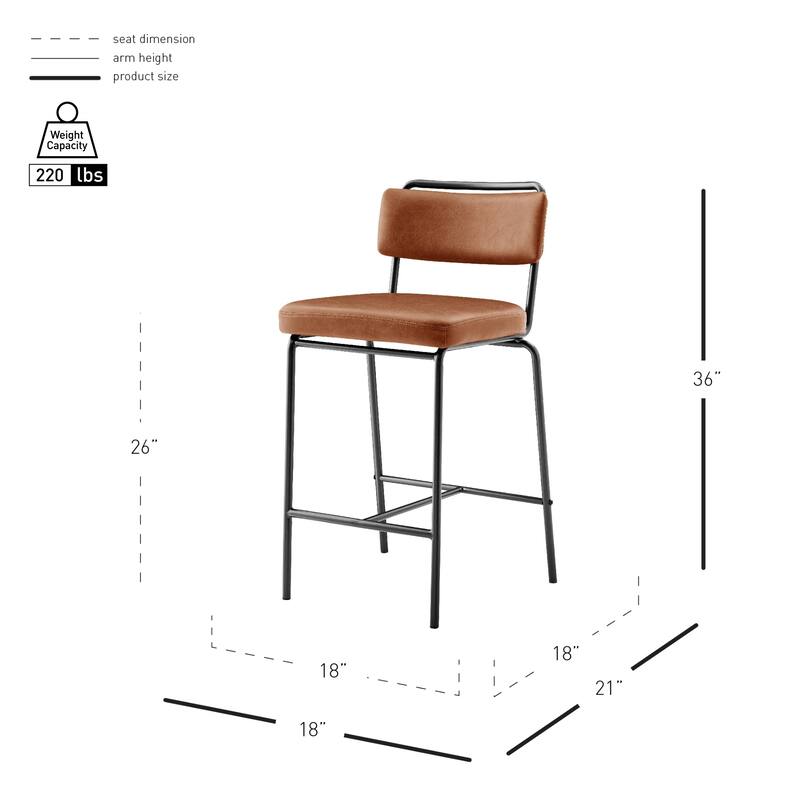 NPD Furniture Zander Faux Leather Counter Stool (Set of 4)
