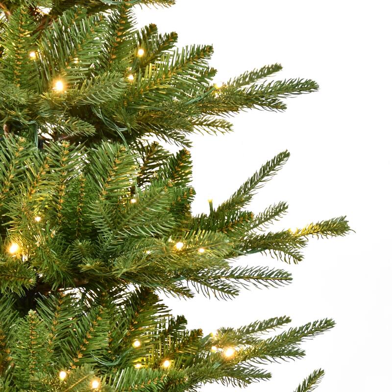Puleo International 7.5' Pre-Lit Artificial Slim Hillside Spruce Tree