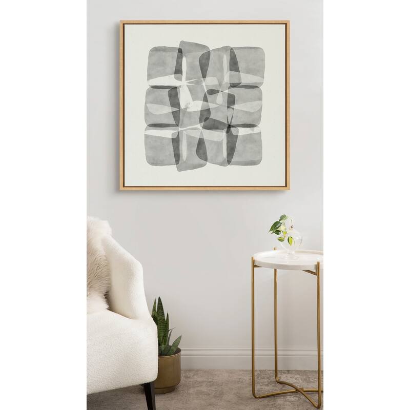 Kate and Laurel Sylvie Neutral BW Framed Canvas by Amy Lighthall