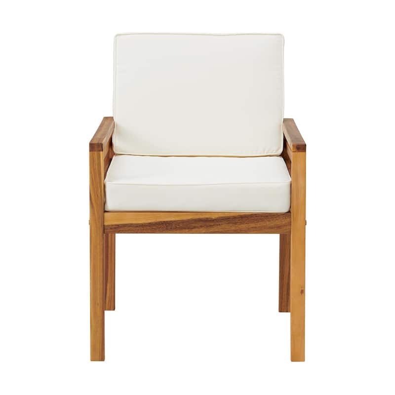 Okemo Acacia Outdoor Dining Chair with Seat and Seatback Cushion