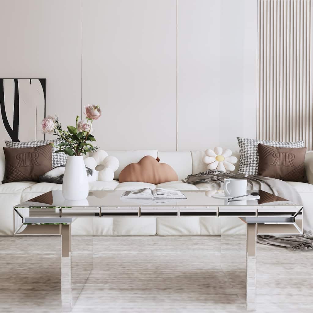 Luxurious Rectangular Mirror Coffee Table with Exquisite Design for Stylish Living