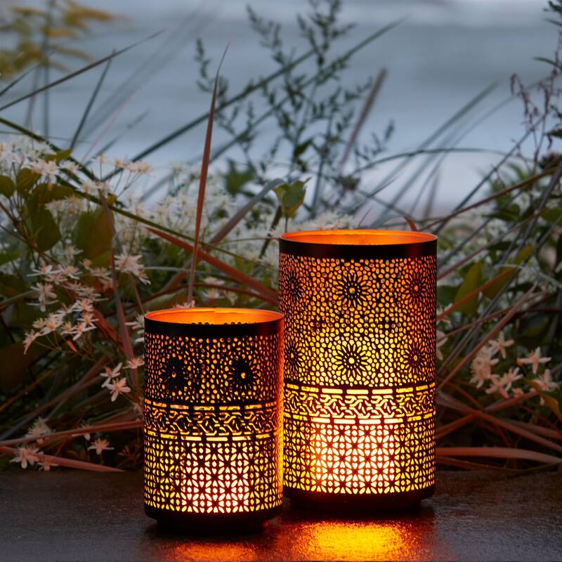 Mandala Punched Metal Candle Holder (Set of 2)
