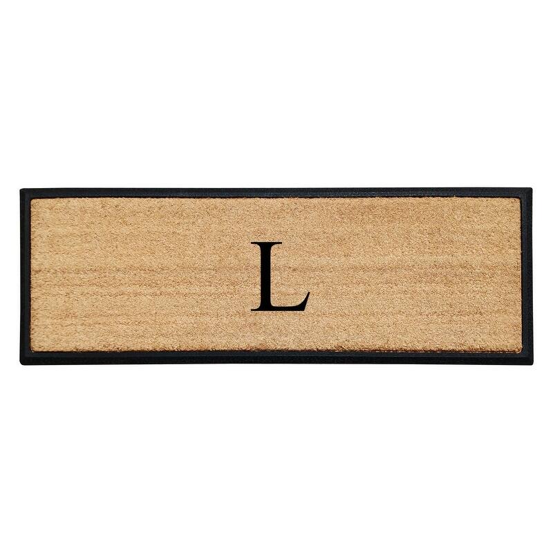 A1HC Rubber/Coir Molded Monogrammed Double Doormat 18"x48" - Monogrammed L