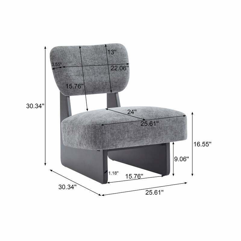 Minimalist Accent Chairs Set - Wood Frame