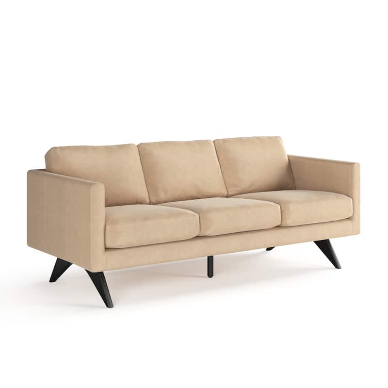 Hannah Velvet Sofa - Sand Velvet / Black Legs