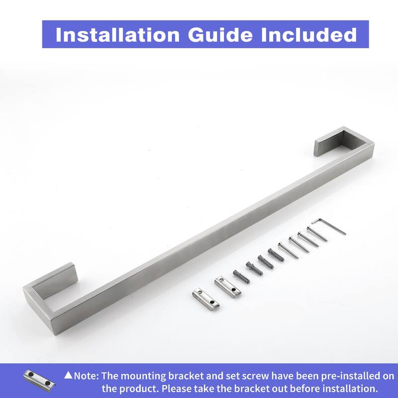 24 in. Square Wall Mounted Towel Bar Stainless Steel Towel Holder