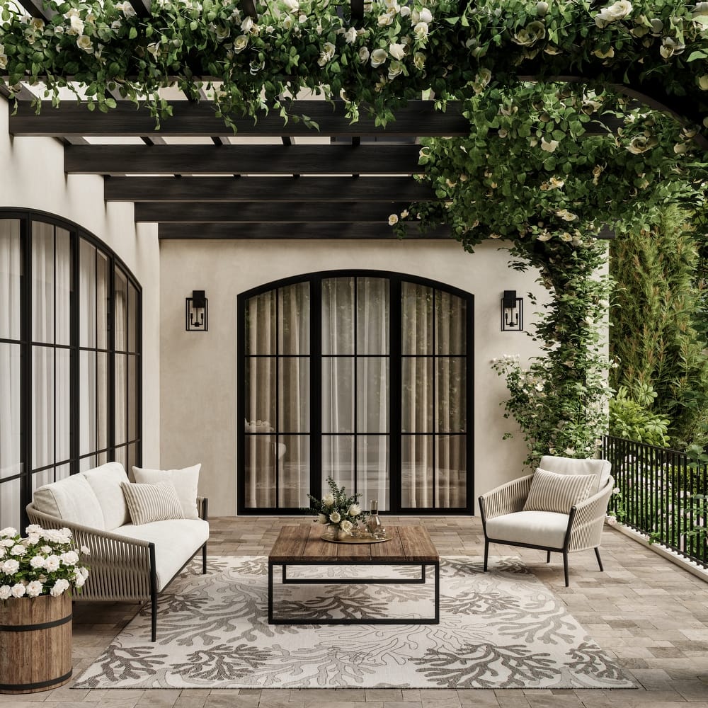 Nourison Garden Oasis Indoor/Outdoor Nature Area Rug.