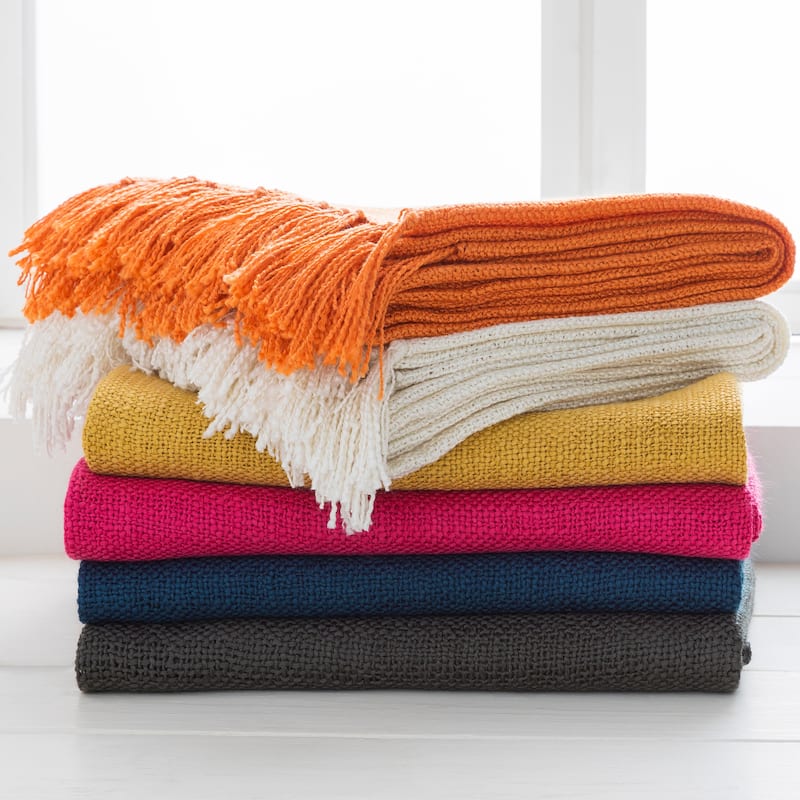 Livabliss Newport Knit Acrylic Throw (59" x 51")