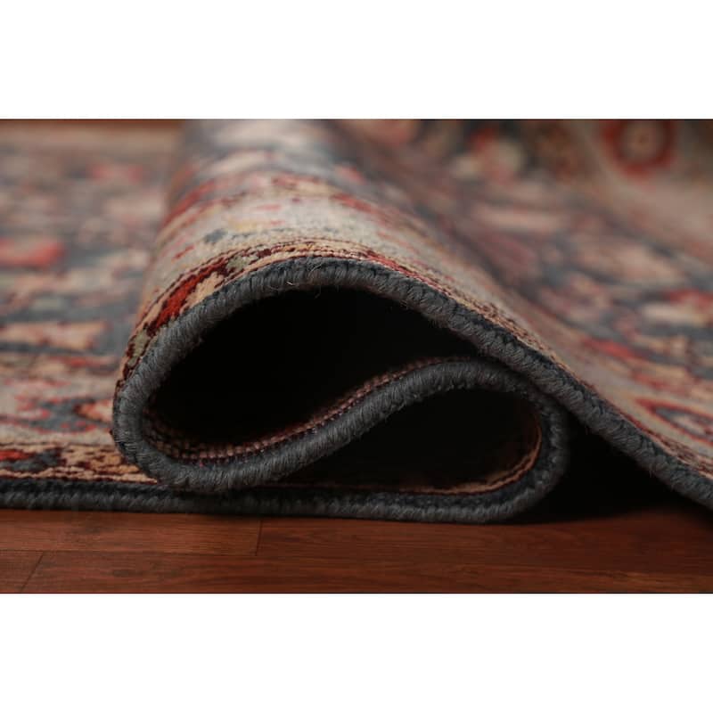 Blue Oushak Indian Area Rug Handmade Wool Carpet - 7'9"x 9'8"